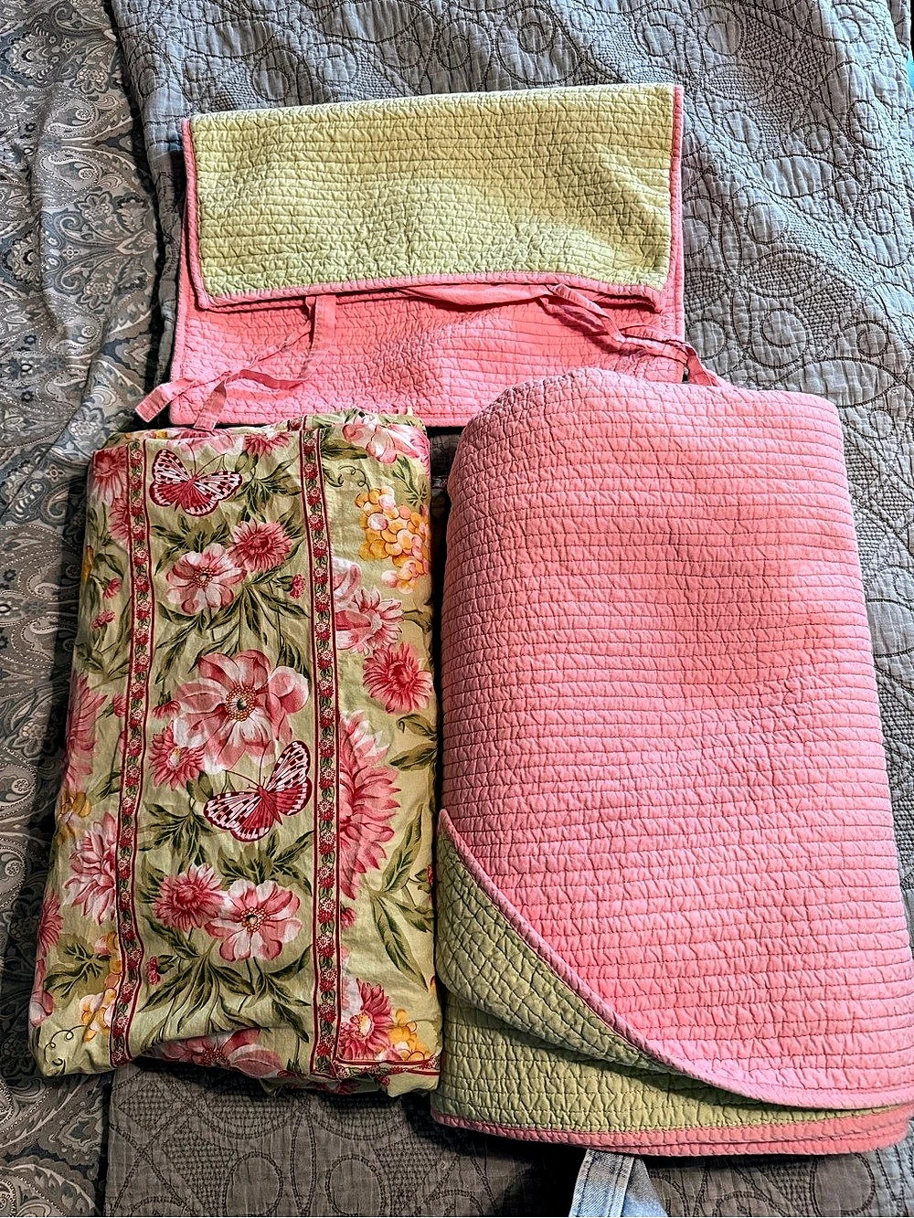 April Cornell Butterflies Duvet Cover & Quilt Set Pink & Green